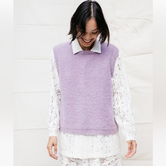 Nikki Chasin Sweaters - ISO Nikki Chasin Sabine Sweater Vest in Taro Bouclé